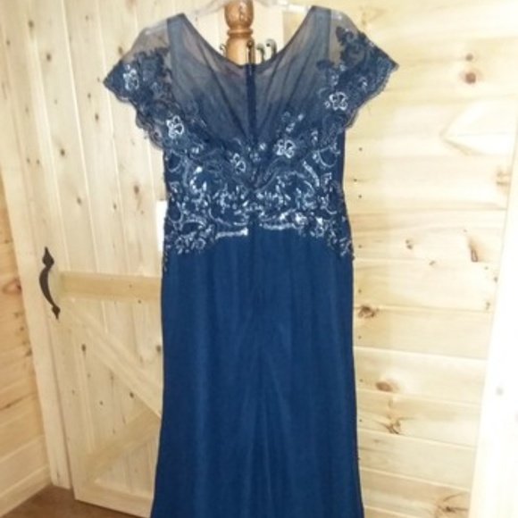 JJ's House Navy Chiffon/Lace MOB/Bridesmaid Dress - Picture 1 of 8